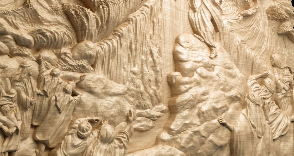 The Israelites Crossing of the Red Sea Led by Moses basrelief 3D model - Dreameks